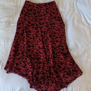 Skirt in Red and Black Floral